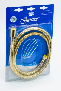 80150-E Шланг для выд. лейки 150см 3/8 вн. (ЗОЛОТО) GANZER (50/1шт) Л/К