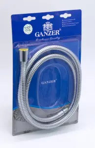 81200 Шланг для выд. лейки 200см 3/8 нар. (ХРОМ) GANZER (50/1шт)