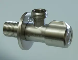 Кран угловой с отр. 1/2 х 1/2 нерж,сатин (КРУГ.) ViEiR (100/1шт).