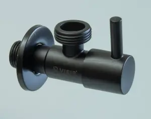 Кран угловой с отр. 1/2 х 3/4 нерж,черный (КРУГ.) ViEiR (100/1шт)