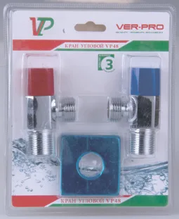 Кран угловой 1/2 х 1/2 ХРОМ (КВАДРАТ.) ViEiR (60/1пар)