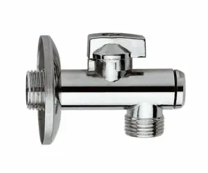 Кран угловой с СЕТКОЙ длинный (ХРОМ) 1/2 х 1/2 GANZER (100/1шт)
