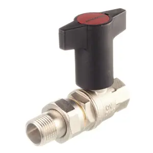 Кран шар. с американкой 3/4 (черная рукоятка) OVT (80/10шт)