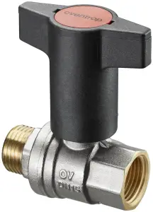 Кран шаровой 1" г.ш. (черная рукоятка) OVT (80/10шт)