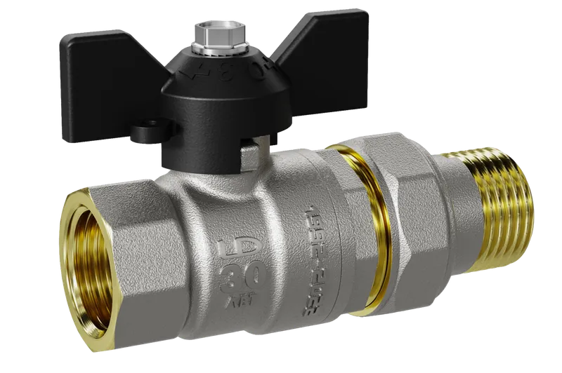 Шаровый кран с американкой 1" бабочка ЛД Pride (6шт)