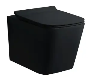 Унитаз подвесной, квадрат (ЧЕРНЫЙ МАТ.) GANZER