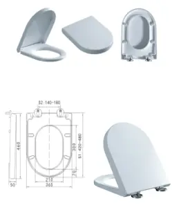 Крышка для унитаза с МИКРОЛИФТОМ (БЕЛЫЙ, д.460мм*ш.365мм) GANZER (8/1шт)