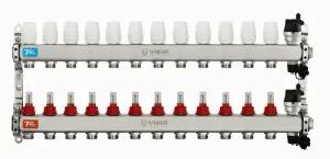 Колл. группа БЕЗ КРАНОВ (НЕРЖ) с расход. и ВСТ. ВОЗД. 12-вых. ViEiR (2/1шт) Т
