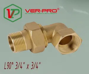 Угловая американка латун 3/4 г. х 3/4 ш. ViEiR (70/5шт)
