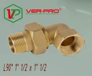 Угловая американка латун 1"1/2 г. х 1"1/2 ш. ViEiR (18/1шт)