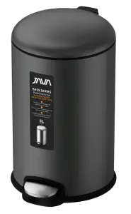 Ведро для мусора с МИКРОЛИФТОМ (круг. СЕРЫЙ) 8л. JAVA
