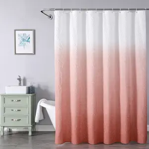 Штора для ванной комнаты (ДВУХСЛОЙНАЯ) 180*200 (бел.,крас.) GANZER (20/1шт)
