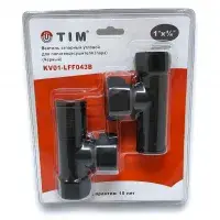 Кран для угл. соед. 1" г × 3/4" г (круглый), черный TIM (20/1)