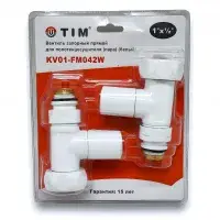 Кран для прям. соед. 1" г × 1/2" ш (круглый), белый TIM (20/1)