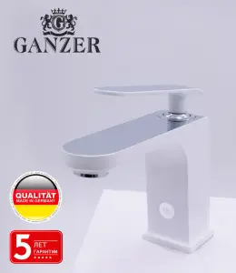 26011-F Смеситель для умыв. (БЕЛЫЙ) "GANZER" (10/1шт) Л/К