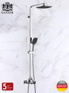 26061-C Душевой релинг (черный,хром) GANZER (4/1шт) Л/К