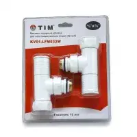 Кран для прям. соед. 1" г × 3/4" ш (круглый), белый TIM (20/1)