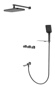 473063-G Встроенный смес для душа с 3-функ. (ГРАФИТ) ViEiR (6/1шт)