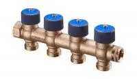 Распределительный коллектор 3/4"*3/4" с функцией отключения на 4 отвода (ZEISSLER) (10/1)