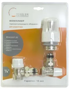 Комплект с термоголовкой угловой 1/2 ZEISSLER (3в1)