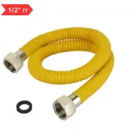 Подводка для газа сильфон. из нержав. стали 1/2" г/г - 180 см в оплетке с PVC покрытием TIM (50/1)