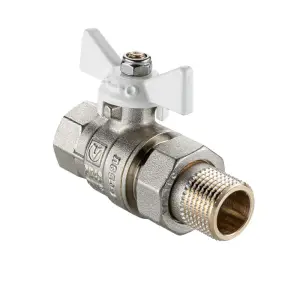 Кран шаровый (Американка) VALTEC BASЕ-ГОСТ 3/4" белая ручка