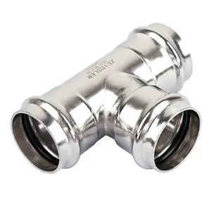 Трехраструбный пресс-тройник 54*54*54mm из нержавеющей стали 5/1