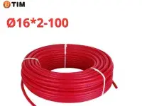 Сшитый полиэтилен PEX-b, Ø16 * 2.0 красный TIM (100)