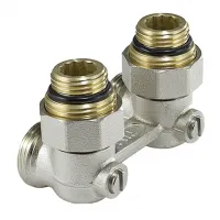 Узел угловой 1/2" × 3/4" для нижн. подкл. рад. с компл. адаптер. и шар. краном TIM (40/10/1)