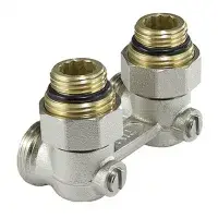 Узел угловой 1/2" × 3/4" для нижн. подкл. рад. с компл. адаптер. и шар. краном TIM (40/10/1)