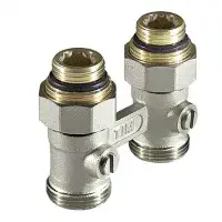 Узел прямой 1/2" × 3/4" для нижн. подкл. радиатора с компл. адаптер. и шар. краном TIM (40/10/1)