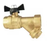Кран шаровой 1/2" с фильтром механич. очистки (бабочка) TIM (72/18)
