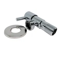 Кран угловой 1/2" × 3/4" с отражателем нерж. хром TIM (80/1)