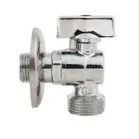 Кран угловой 1/2" × 1/2" для подкл. приборов никел TIM (60/1)