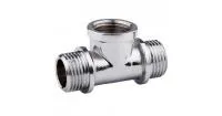 Тройник 1/2" * 1/2" * 1/2" ш/г/ш хром TIM (80/20/1)