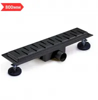 Трап душевой 800x70 (защита от запаха: сухой + гидрозатвор) черный матовый TIM (4/1)