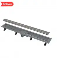 Трап 850 мм с решеткой серии 18 (пластик + пороги из нерж. стали) AlcaPLAST(1)