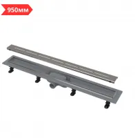 Трап 950 мм с решеткой серии 18 (пластик + пороги из нерж. стали) AlcaPLAST(1)
