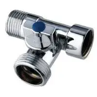 Кран трехходовой 1/2" ш × 3/4" ш × 1/2" г для ст. маш. хром TIM (50/1)
