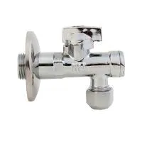 Кран угловой 1/2" × 3/8" для подкл. приборов, с сеткой, хром TIM (60/1)