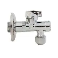 Кран угловой 1/2" × 1/2" для подкл. приборов с сеткой хром TIM (60/1)